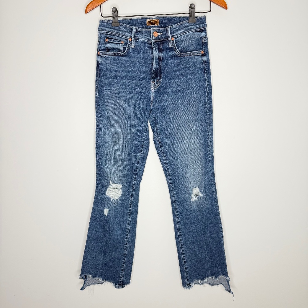 Mother The Insider Crop Step Chew High Rise Jeans 25 - Picture 2 of 8